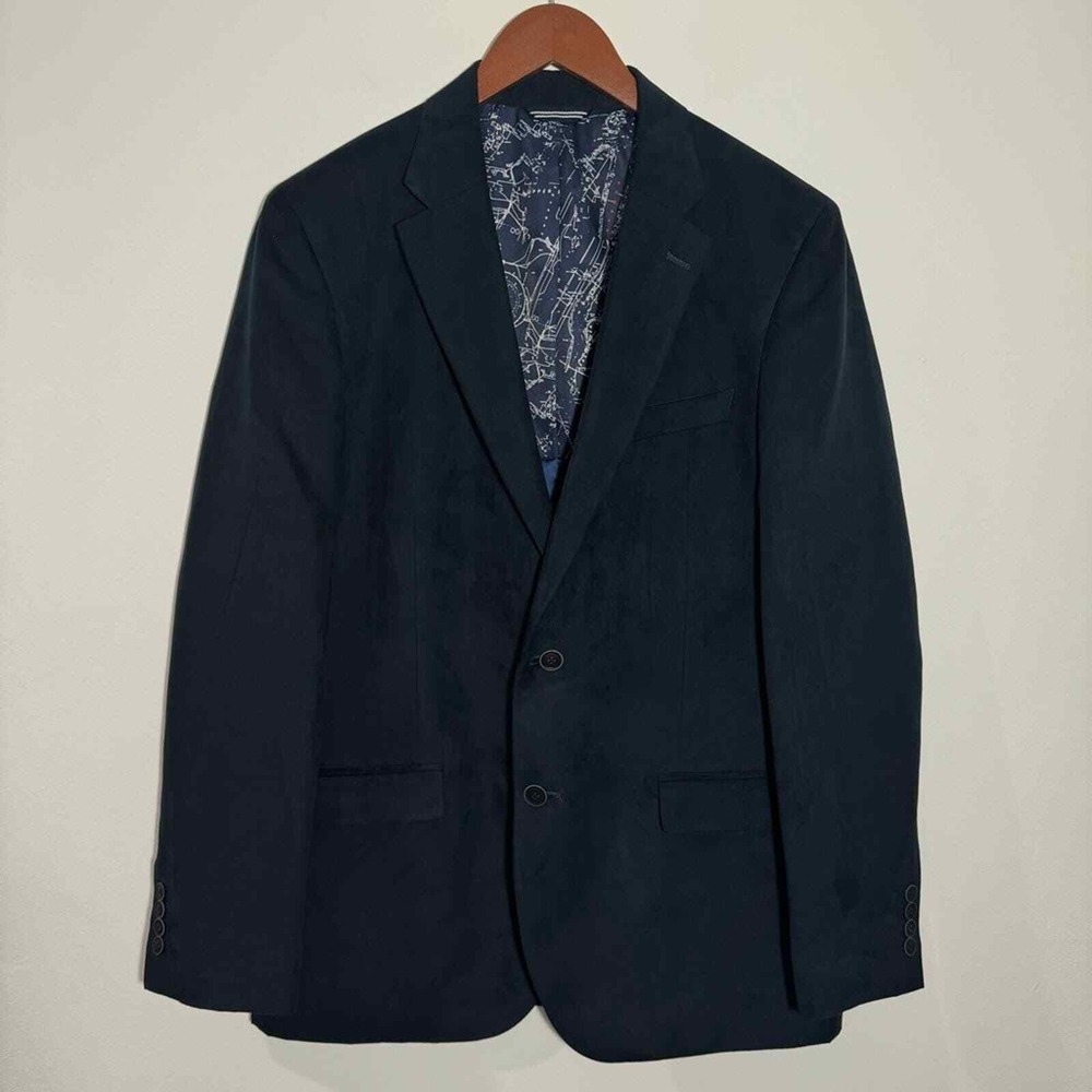 Nautica Navy Blue Two Button Sports Coat/Blazer Size 42L
